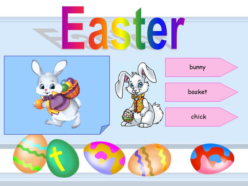 Easter bunny basket chick